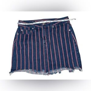 American Eagle Outfitters Blue and Red Striped Mini Skirt Size 4